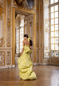 Couture : Sculptured Drape Dress - Citron Vert du Sud