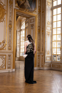 Couture : Draped Cloud Dress - Noir Blanc