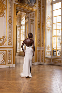 Couture : Pleated Drape Dress - Blanche