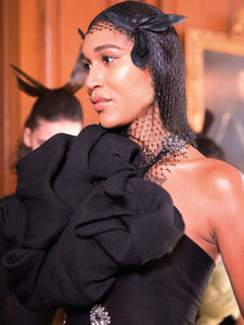 Couture : Sculptured Gia Drape Dress - Black