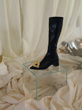 Load image into Gallery viewer, Artisanal Cana Low-Heeled Boots - Black/Gold