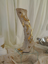 Load image into Gallery viewer, Couture : Josa Collage Heeled Boots - Sand/Gold