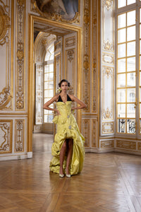 Couture : Sculptured Drape Dress - Citron Vert du Sud