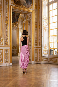 Couture : Liquid Drape Dress - Fuchsia Noir