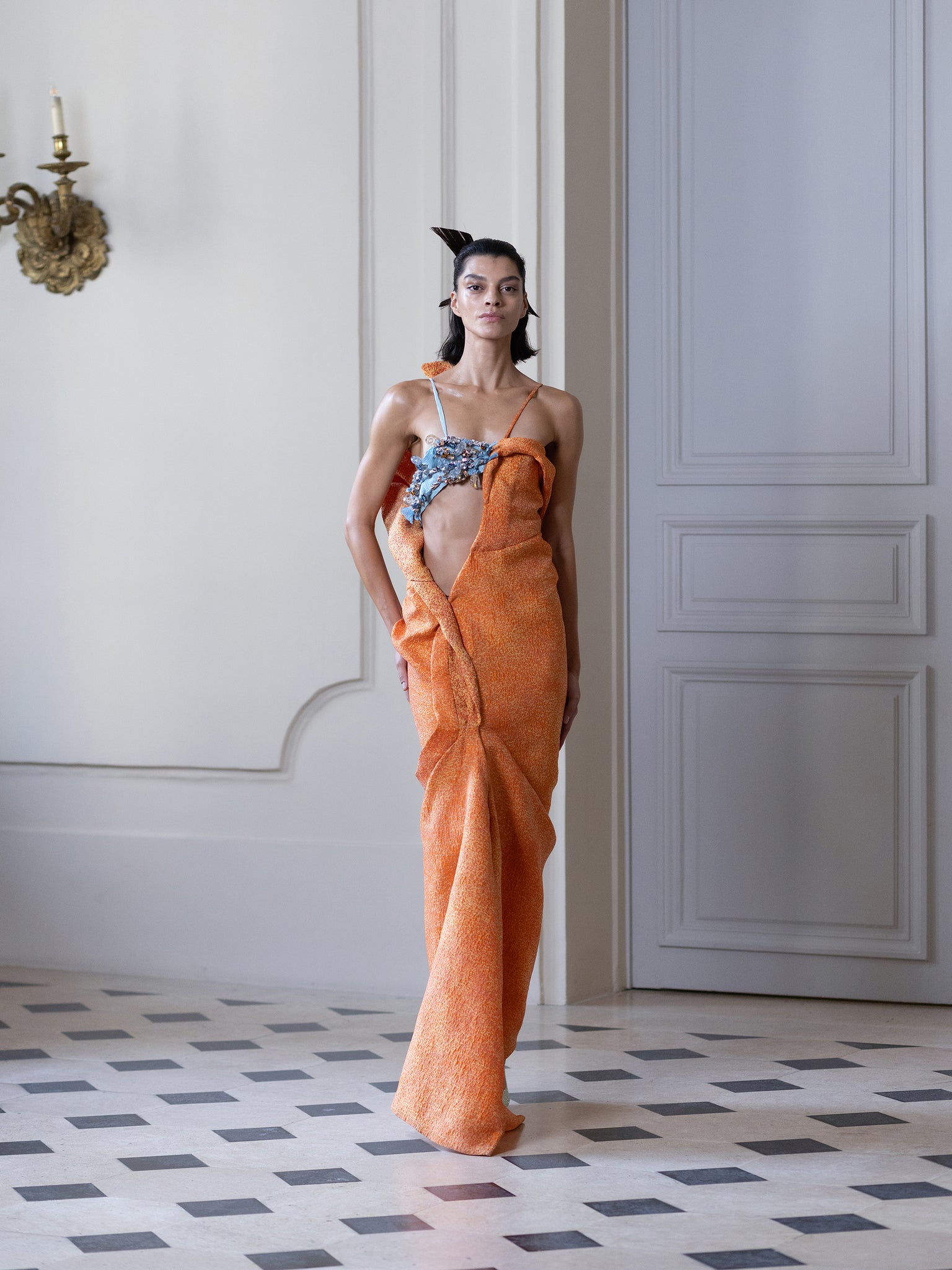 Couture : Sculptured Nerea Drape Dress - Lavos Couture : Sculptured Nerea Drape Dress - Lavos