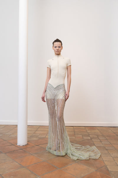 Couture : Crystal Encrusted Ensemble - Ivory Celadon – PEET DULLAERT