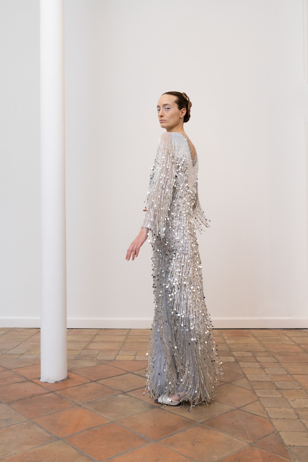 Couture : Embroidered Fringe Dress - Sterling PEET DULLAERT Couture : Embroidered Fringe Dress - Sterling PEET DULLAERT