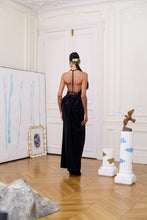 Load image into Gallery viewer, Faux-Serpent Drape Dress - Noir
