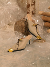 Load image into Gallery viewer, Artisanal Lunna Heeled Mules - Sand/Gold