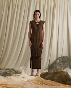 Elongated Rib-knit Dress-top - Terra/Sand