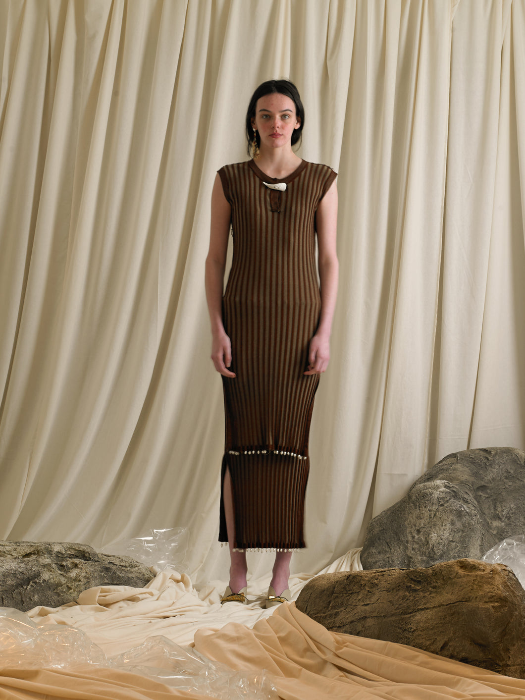 Fine Rib-knit Skirt - Terra/Sand