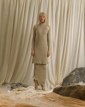 Load image into Gallery viewer, Rib-knit Dress (detachable sleeves) - Sand