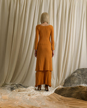 Load image into Gallery viewer, Rib-knit V-neck Dress - Orange