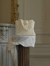 Load image into Gallery viewer, Artisanal Luna Pearl Clutch - Pearl/Gold