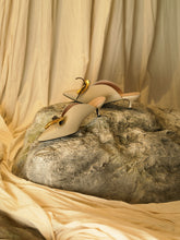 Load image into Gallery viewer, Artisanal Beauvoir Low heeled Mules - Sand/Tarnish Sun