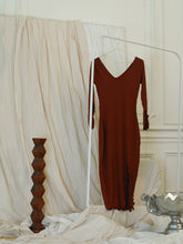 Load image into Gallery viewer, Rib-Knit Dress - Rouge