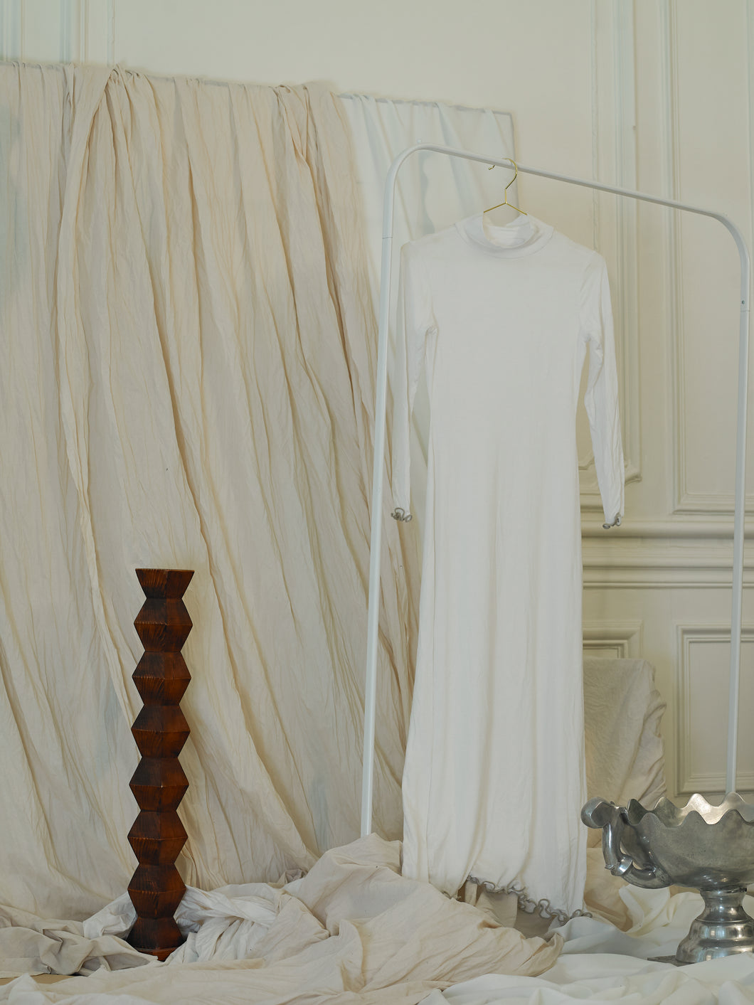 Fluid Knit Dress - White