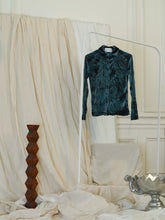 Load image into Gallery viewer, Crushed Velvet Shirt - Prussian Green