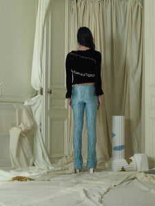 Crushed Elongated Trousers - Ocean Mist