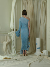 Load image into Gallery viewer, Techno-pleat Cloud Dress - Ocean Mist