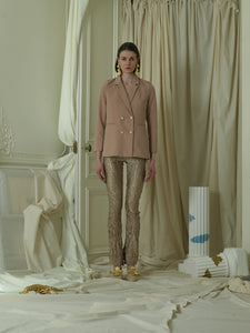 Crushed Elongated Trousers - Sand