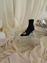 Load image into Gallery viewer, Techno-Knit Galea Low-Heeled Boots - Black/Gold