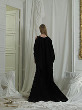 Load image into Gallery viewer, Couture : Sculptured Watteau Dress with Removable Cape - Black