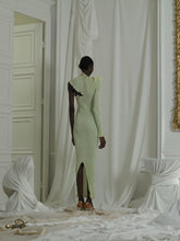 Load image into Gallery viewer, Asymmetrical Techno-pleat Dress - Mint