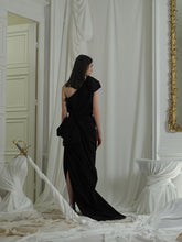 Load image into Gallery viewer, Couture : Sculptured Cana Drape Dress - Black