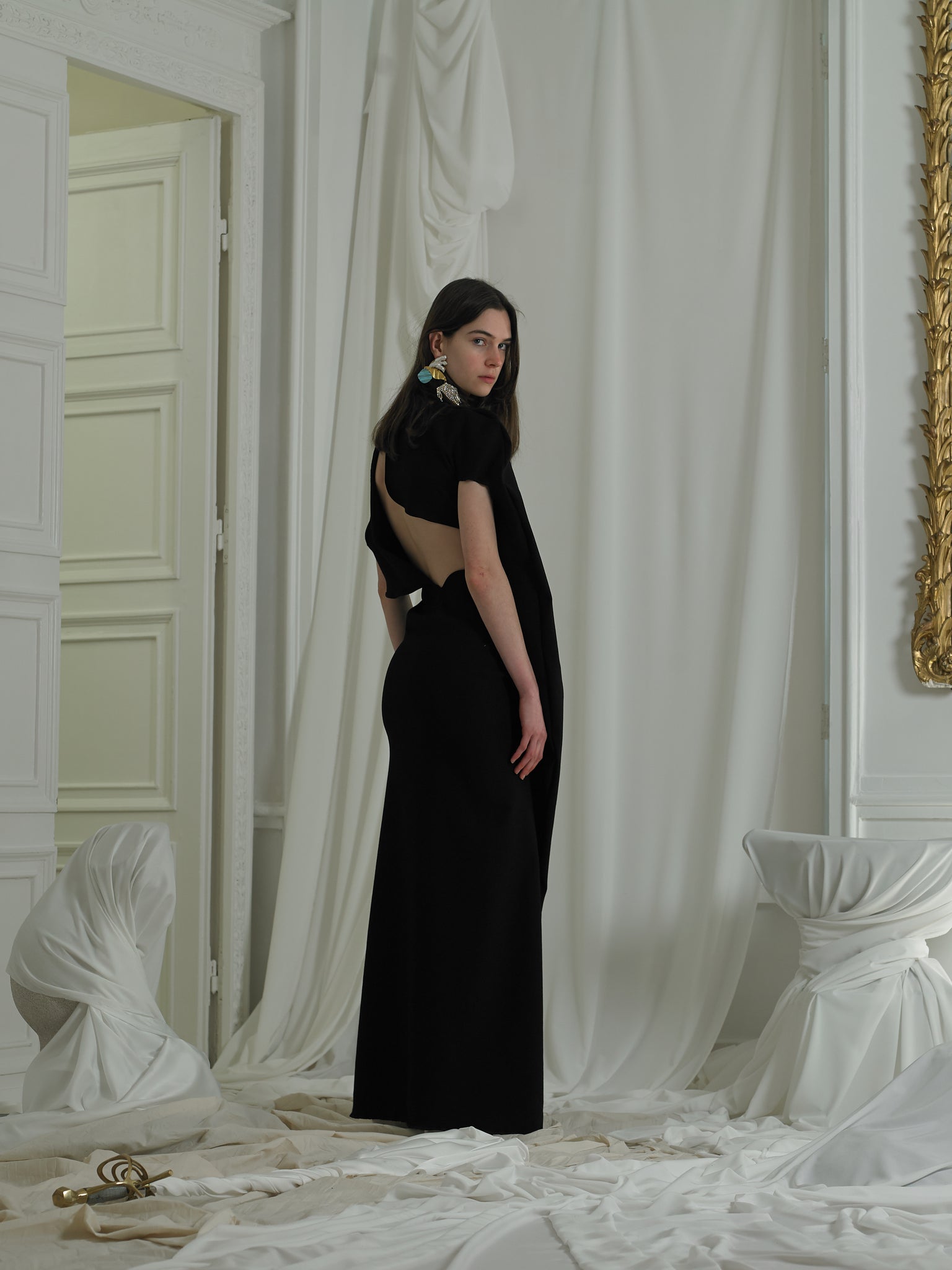 Asymmetrical Drape dress - Black PEET DULLAERT Asymmetrical Drape dress - Black PEET DULLAERT