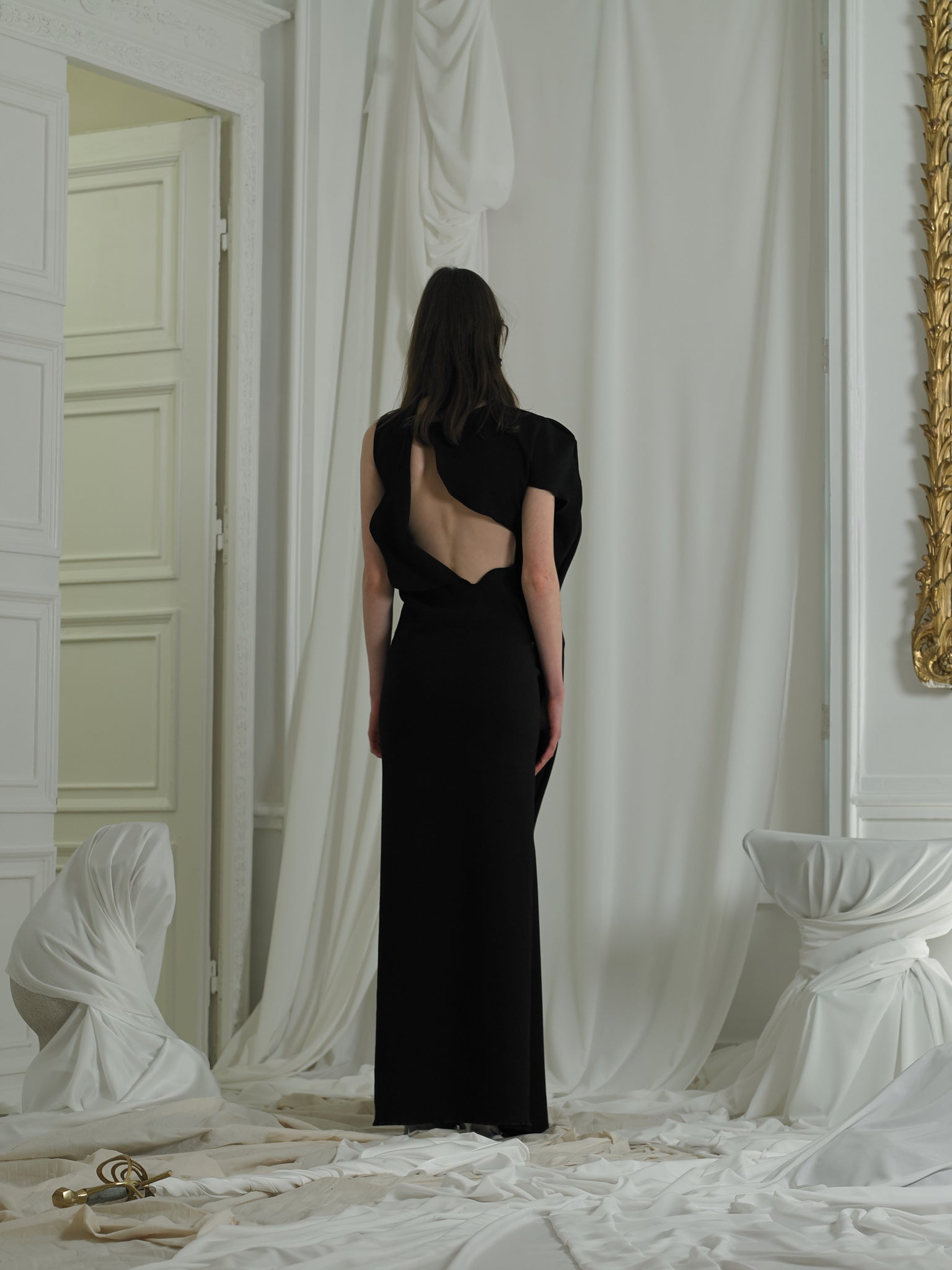 Asymmetrical Drape dress - Black PEET DULLAERT Asymmetrical Drape dress - Black PEET DULLAERT
