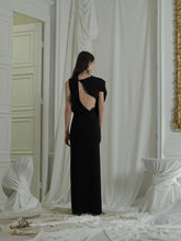 Load image into Gallery viewer, Asymmetrical Drape dress - Black
