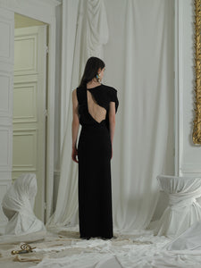 Asymmetrical Drape dress - Black