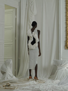 Techno-pleat Cloud Cut-Out Dress - Ivory Mist