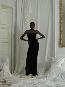 Peluche Knit Dress - Black