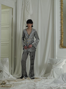 Crushed Velvet Eos Trousers - Argent