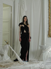 Load image into Gallery viewer, Couture : Sculptured Cana Drape Dress - Black