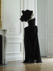 Couture : Sculptured Galea Drape Dress - Black