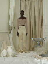 Load image into Gallery viewer, Fine V-neck Rib-knit Top - Sand