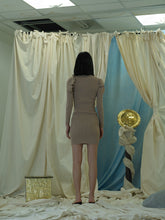 Load image into Gallery viewer, Sculptured Rib-Knit Dress - Sand
