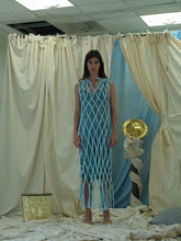 Load image into Gallery viewer, Techno-pleat Net Dress - Ocean Mist