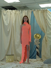 Load image into Gallery viewer, Techno-Smock Knit Dress - Coral