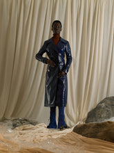 Load image into Gallery viewer, Vinyl-Leather Trench Coat - Odyssee Blue