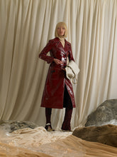 Load image into Gallery viewer, Vinyl-Leather Trench Coat - Garnet