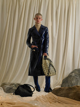 Load image into Gallery viewer, Vinyl-Leather Trench Coat - Odyssee Blue