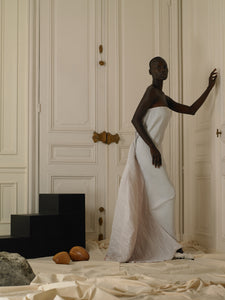 Couture : Sculptured Techno-pleat Dress - Cream