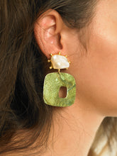 Load image into Gallery viewer, Sika Earrings - Gold/Amos Green - Pair