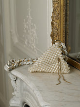 Load image into Gallery viewer, Artisanal Triangular Eruma Pearl Bag - Pearl/Gold