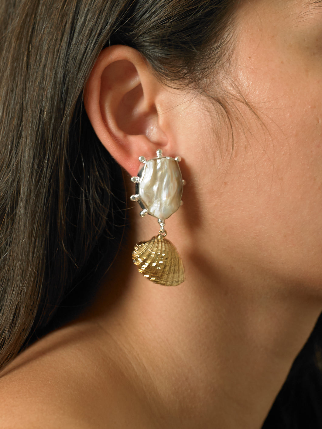 Ikata Earrings - White Gold/White