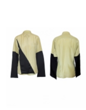 Load image into Gallery viewer, Long sleeve Silk Kimono shirt - Soft Pistachio/Navy